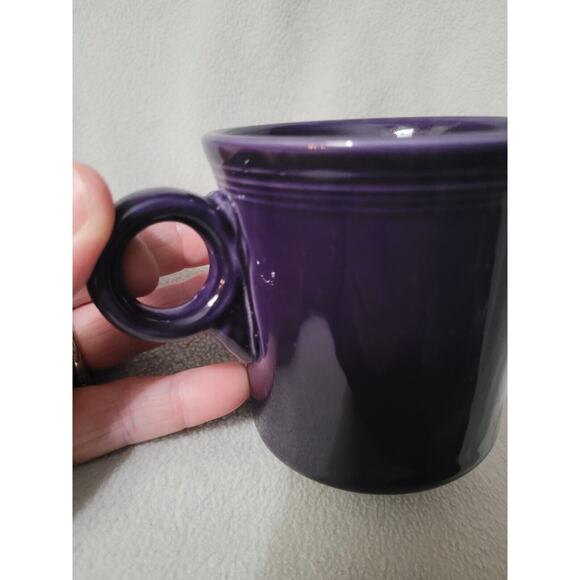 Set 2 Vintage Purple Fiesta Ring Mug Signed Homer Retired - Picture 6 of 8